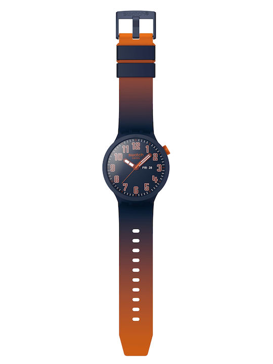 Swatch Swatch Damen Uhr mit Blau Kautschukarmband
