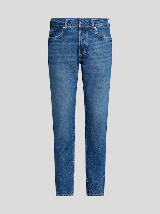 Men's Jeans Pants with Slim Tapered Fit Vintage Washed Blue