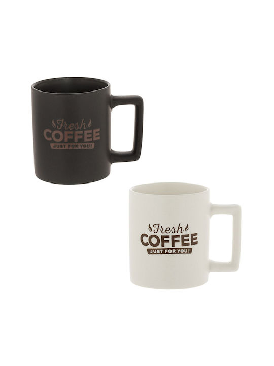 Set of Cups Coffee Ceramic Black 2pcs