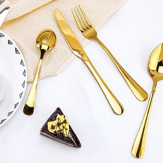 Bakaji Cutlery Set Stainless Gold 24pcs
