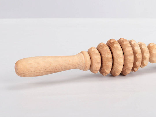 Habys Wooden Massage Device for the Waist & the Body against Cellulite Orange