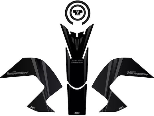 Gpk Σετ 3d Προστατευτικά Ρεζερβουάρ Yamaha Tracer 700 2016-2019 Μαύρο Γκρι Τύπος 2
