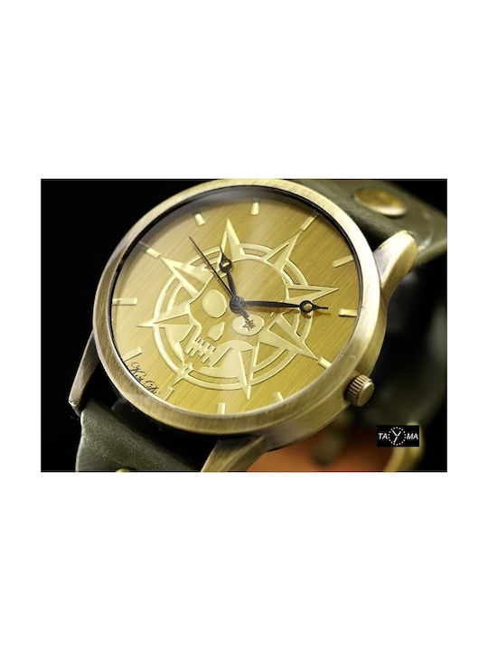 Damen Uhr mit Grün Lederarmband