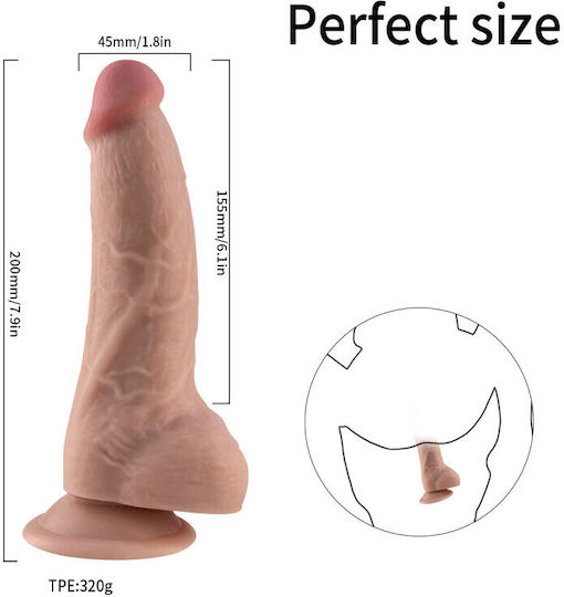 Ophelia's Dream Realistisches Dildo mit Hoden und Saugnapf Fleisch 20cm