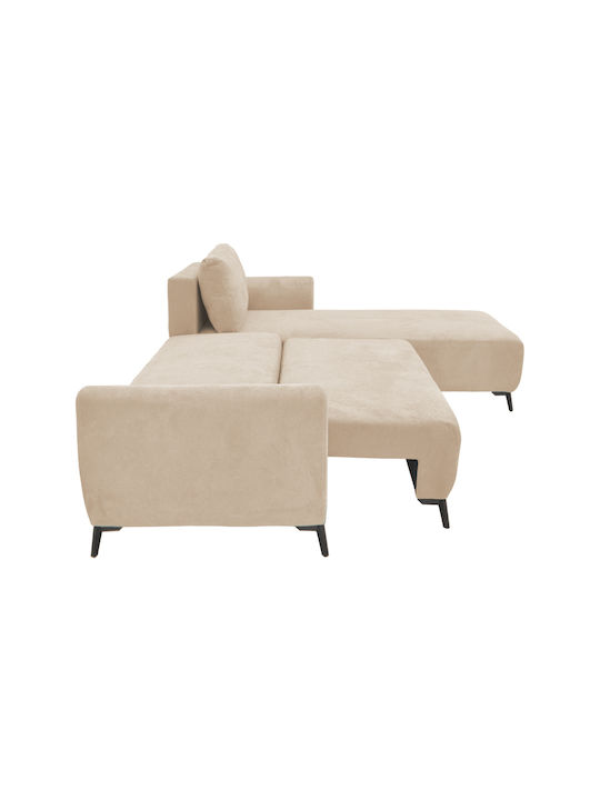 Settee Ъгъл Диван Спалня Текстил със съхранение Beige Shade 286x204x93см.