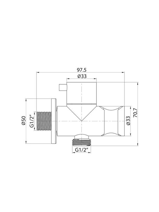 Interflex Επιτοίχιος Διακόπτης Μπιντέ Ασημί
