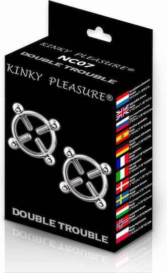Kinky Pleasure Double Trouble BDSM Accessory σε Γκρι Χρώμα
