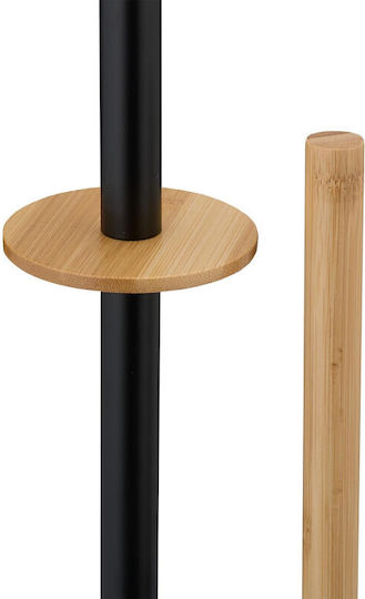 Relaxdays Wall Mounted Bathroom Accessory Set Bamboo Black