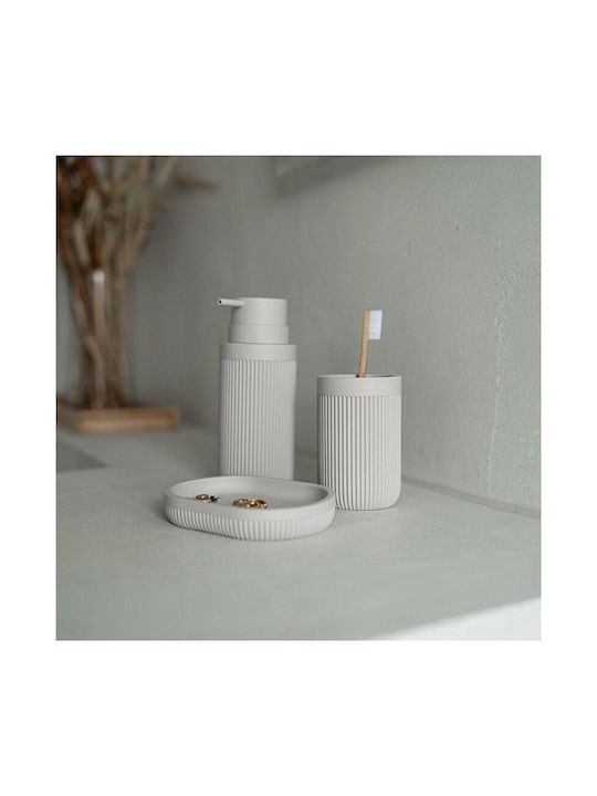 Eurofirany Plastic Bathroom Accessory Set Gray 3pcs