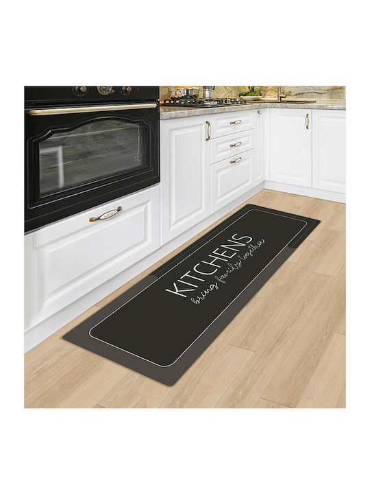 Home Use Kitchen Mat Huh-0216 Non-Slip Fabric 120x40cm 3.5mm Thickness Brown