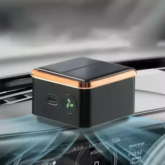 Solar Car Air Purifier USB Black Gold