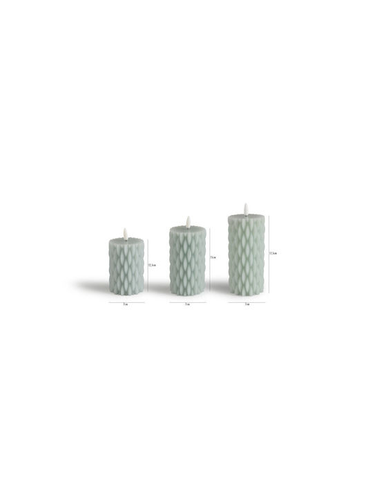 Lifa-Living Διακοσμητικό Φωτιστικό LED Κερί 3τμχ 7x7εκ.