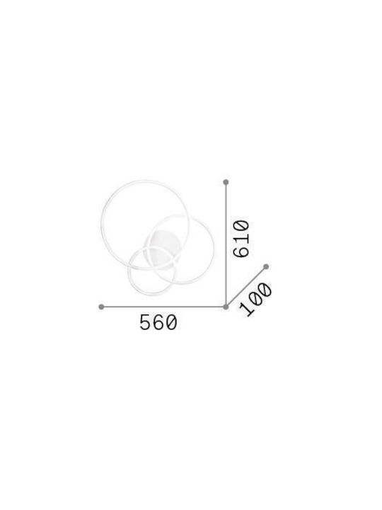 Ideal Lux Light fixture Ceiling Mount Light 61cm White with Integrated LED