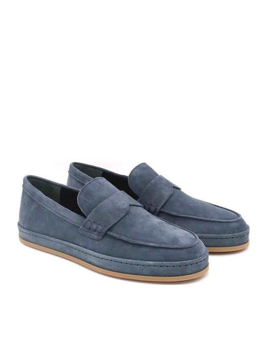 Leder Herren Mokassins in Blau Farbe