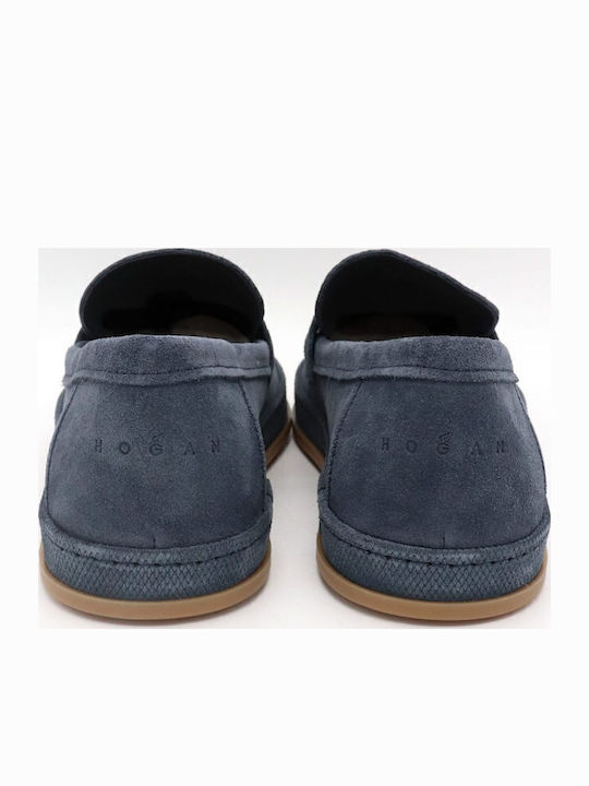 Leder Herren Mokassins in Blau Farbe