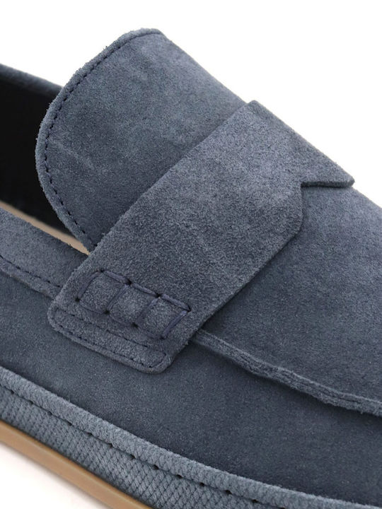 Leder Herren Mokassins in Blau Farbe