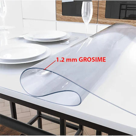 Transparent Silicone Tablecloth 160x100 Cm Thickness 1.2 Mm Glass-like Appearance