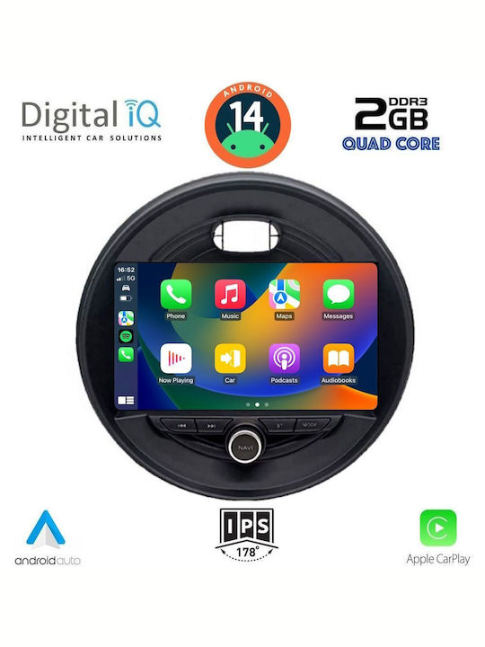 Digital IQ Car Audio System for Mini Cooper / Clubman / Roadster / Countryman 2014-2017 (Bluetooth/USB/AUX/WiFi/GPS/Apple-Carplay/Android-Auto) with Touch Screen 9"