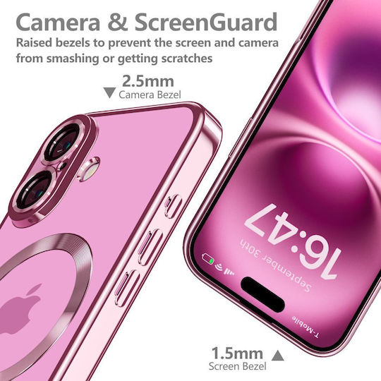 Tech-Protect Magflex Back Cover Plastic / Silicone Pink (iPhone 16)