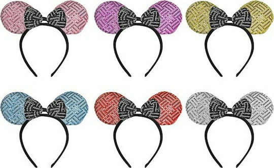 Headband Ears with Bow & Sequins Carnival Headband with Sequins 1pcs (Μiscellaneous Colors)