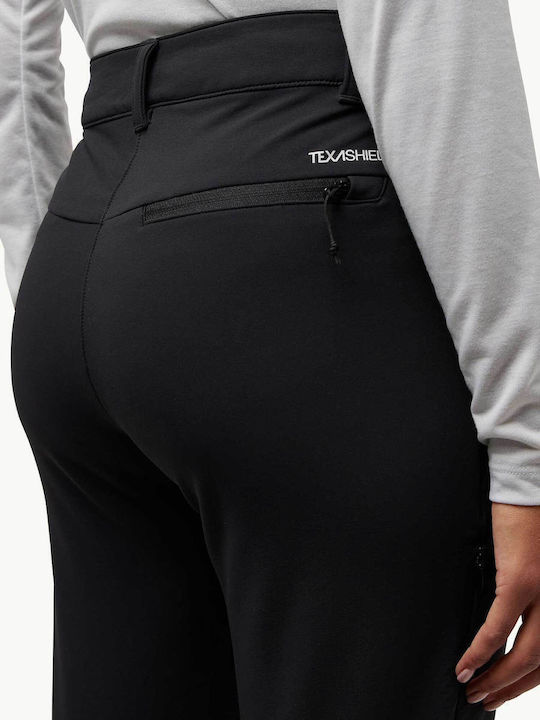 Jack Wolfskin Γυναικείο Μακρύ Παντελόνι Πεζοπορίας Μαύρο