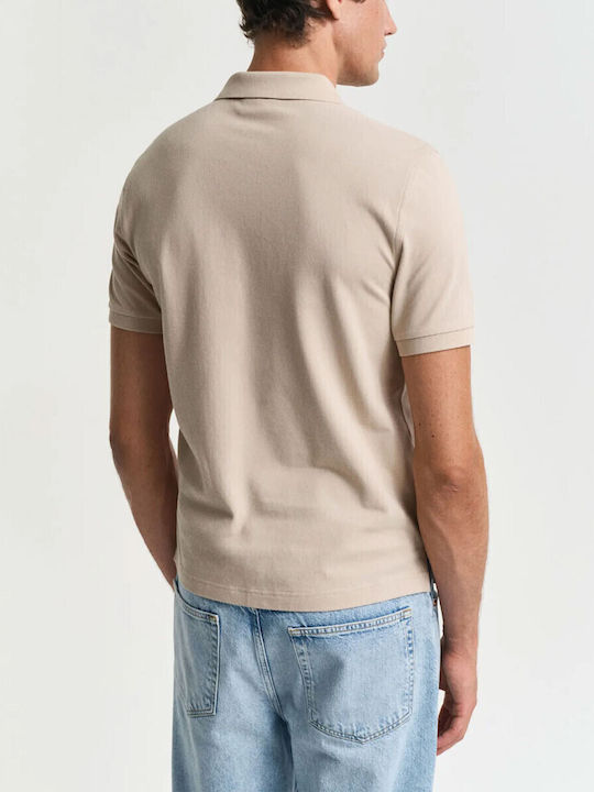 Polo Kurzarmbluse Beige