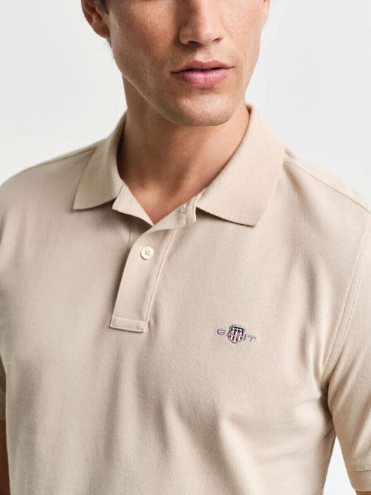 Polo Kurzarmbluse Beige