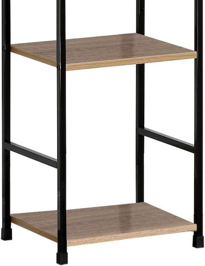 Bookcase Azuel Natural-Black 29x23.5x144cm
