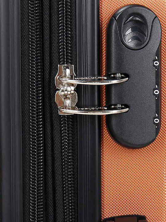 WORLDLINE Kabinenreisekoffer Hartschalen Orange mit 4 Räder Höhe 55cm
