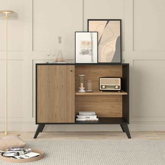 Sideboard Kruden Wooden Black-Natural 100x40x78cm