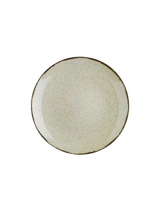 Kutahya Porselen Plate Shallow Beige with Diameter 30cm