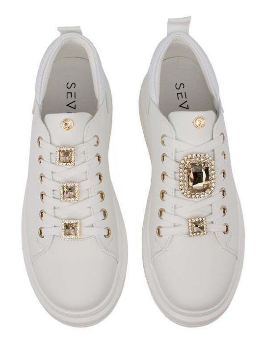 Γυναικεία Sneakers White Rectangular Lt Gold