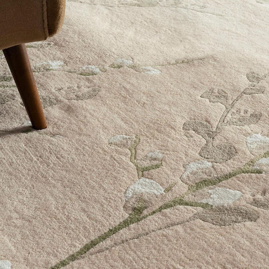 Laura Ashley Pussy Willow Lucrat manual Covor Rectangular Verde