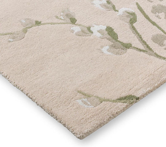 Laura Ashley Pussy Willow Lucrat manual Covor Rectangular Verde