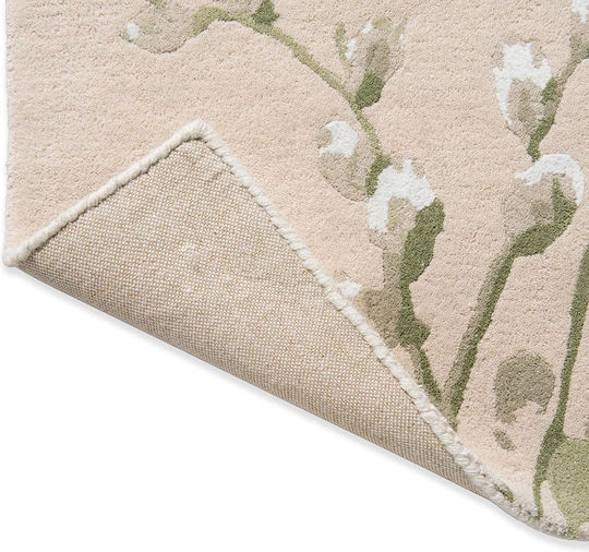 Laura Ashley Pussy Willow Lucrat manual Covor Rectangular Verde