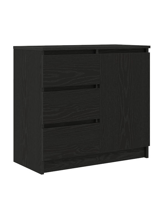 Office Storage Chipboard Drawer Black Oak L71xW35xH65cm