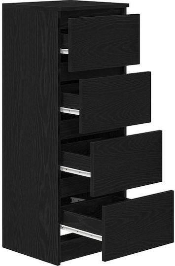 Schublade Büro Black Velvet-Black Metal 37.5x35x99cm