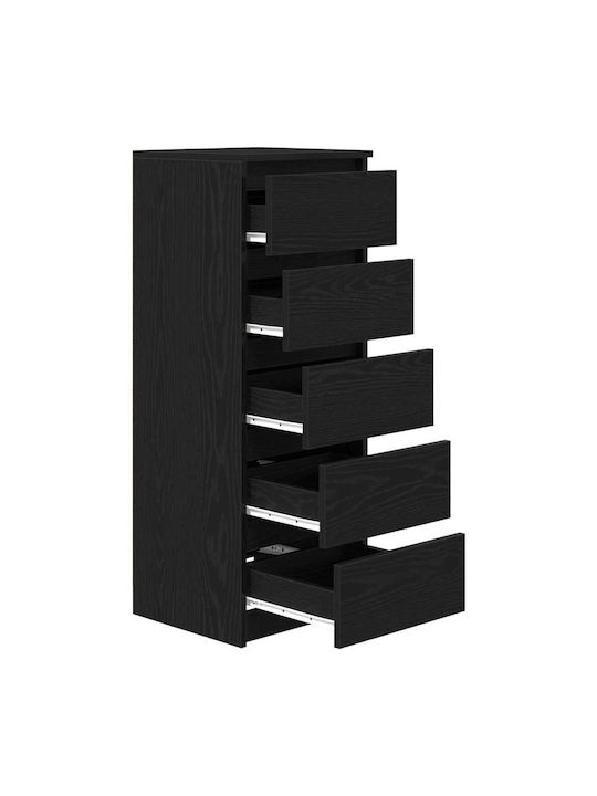 Office Storage Chipboard Drawer Black Oak L37.5xW35xH99cm