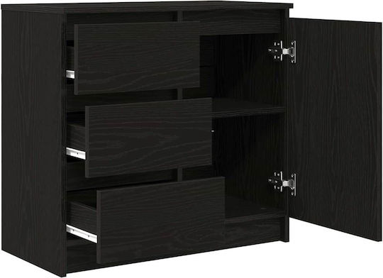Чекмеджета За Бюро Дървени Черен Дъб 71x35x65см