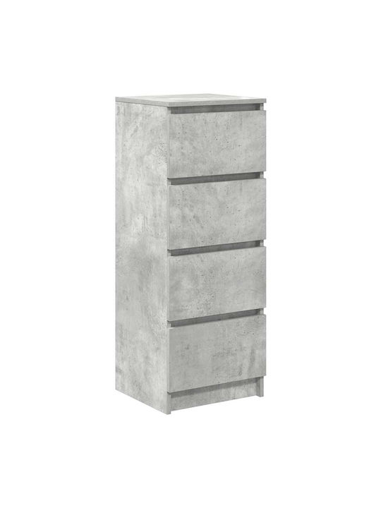 Office Storage Chipboard Drawer Grey Concrete L37.5xW35xH99cm