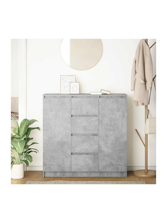 Wooden Chest of Drawers Grey 100.5x35x98.5cm
