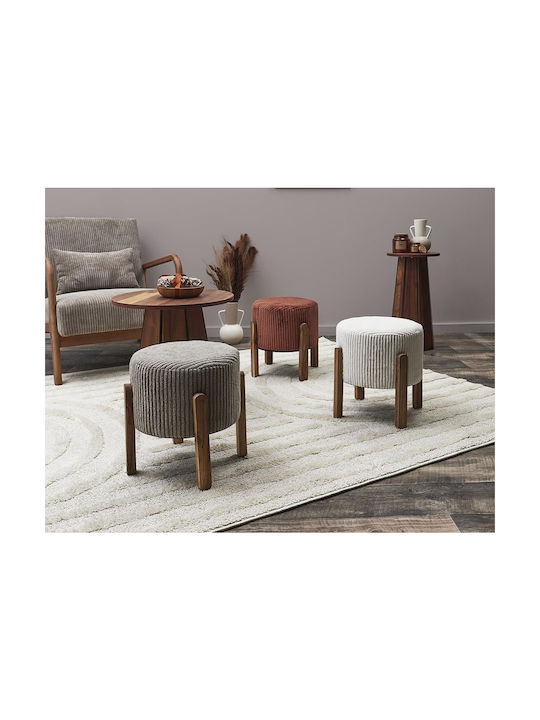 Υποπόδιο Ξύλινο Terracotta 35.5x35x35εκ.