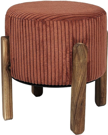Wooden Footstool Terracotta 35.5x35x35cm