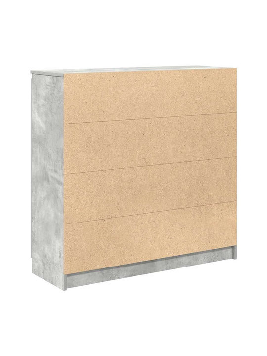 Wooden Chest of Drawers Grey 100.5x35x98.5cm