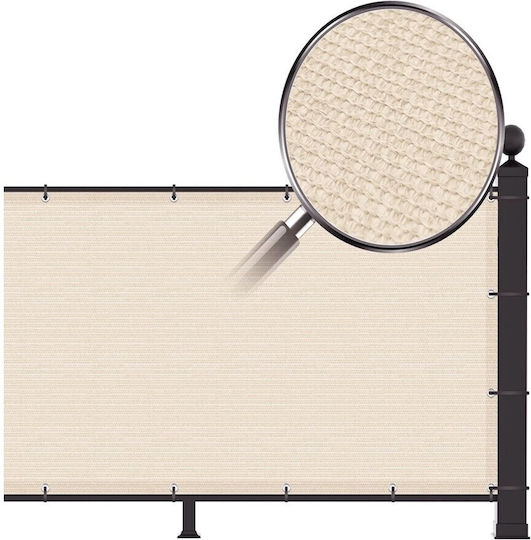 Grasher Rectangular Shade Divider Ecru With Hoop 0.9x6m 160gr/m²