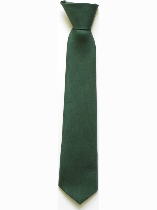 Victoria Children's Solid Satin Tie with Elastic 28cm Cypress
