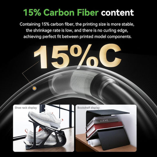 Creality3D PPA-CF Filament Pentru Imprimante 3D 1.75mm Negru 1kg 1 Bucată Bobină