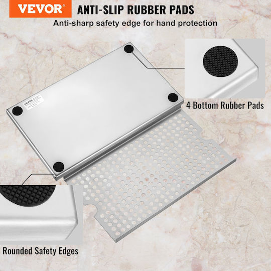 Vevor Beer Drip Tray 304 Stainless Steel Kegerator Drip Trays Non-Slip Pads