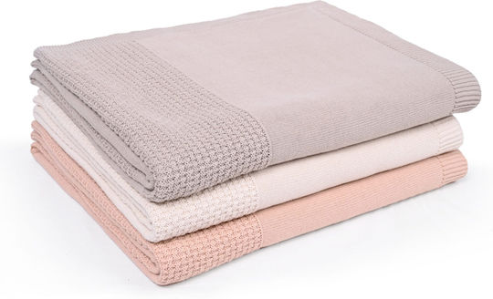 Liolios Home Fusion Kelly Knitted Blanket for Sofa 130x180cm Peach