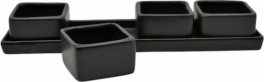 Ankor Ceramic Dessert Tower Stand 4 Slots Black Diameter 32cm x Height 4.8cm P32xW8.2xH4.8cm